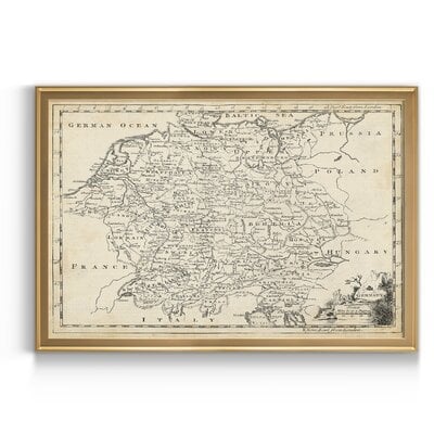Map of Germany - Picture Frame Graphic Art Print on Canvas - Image 0