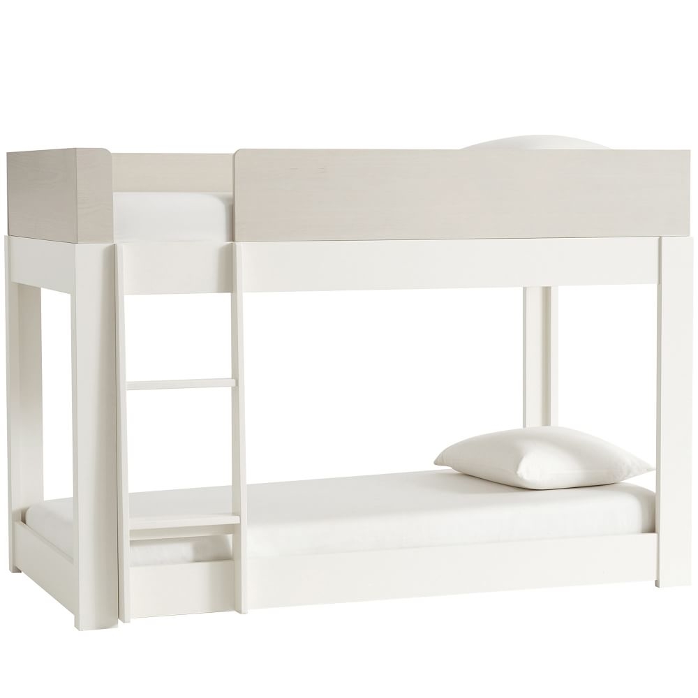 Milo Two Tone Bunk Bed, Twin, Pebble + Simply White, WE Kids - Image 0