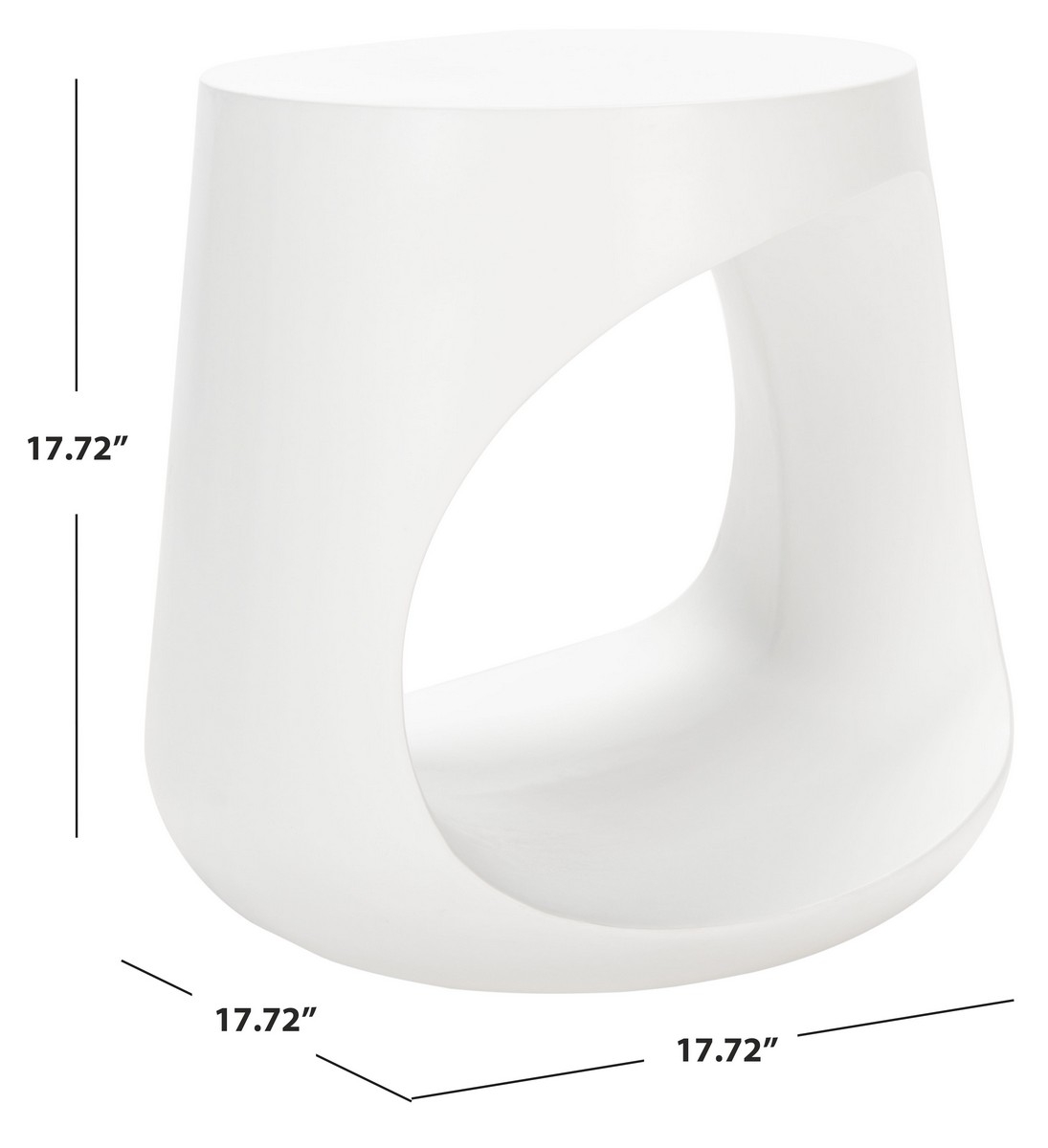 Vikki Concrete Accent Stool - Ivory - Safavieh - Image 8