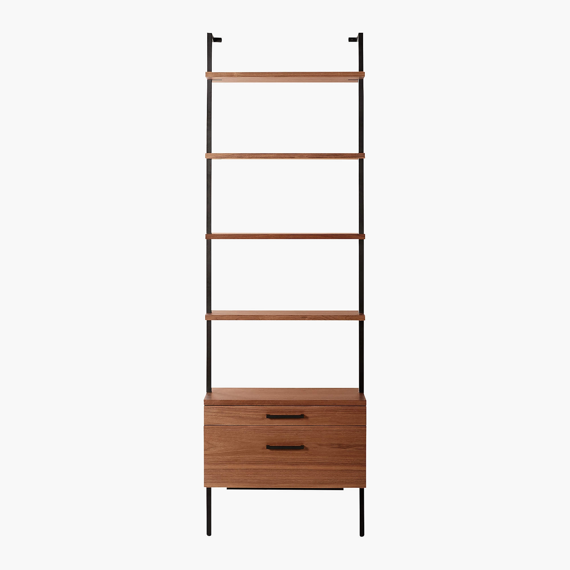 Helix 96" Walnut Bookcase with 2-Drawers - Estimated in late January 2024. - Image 0