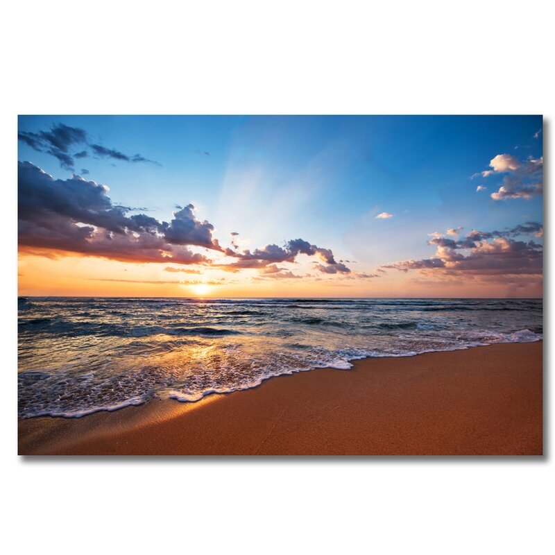 DecorumBY 'Beach Sunrise' - Unframed Photograph Print Size: 16" H x 20" W x 1.5" D, Format: Acrylic - Image 0