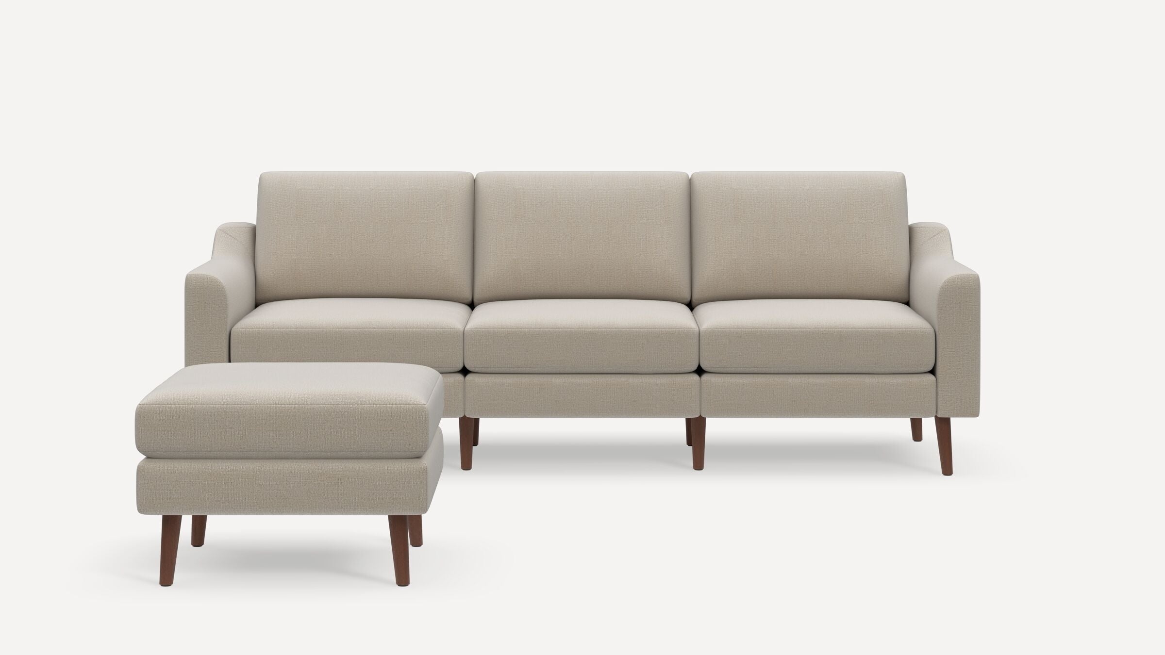 Nomad Sofa with Ottoman - Georgia Clay - Performance Chenille / Walnut - Wood / Slope - Image 0