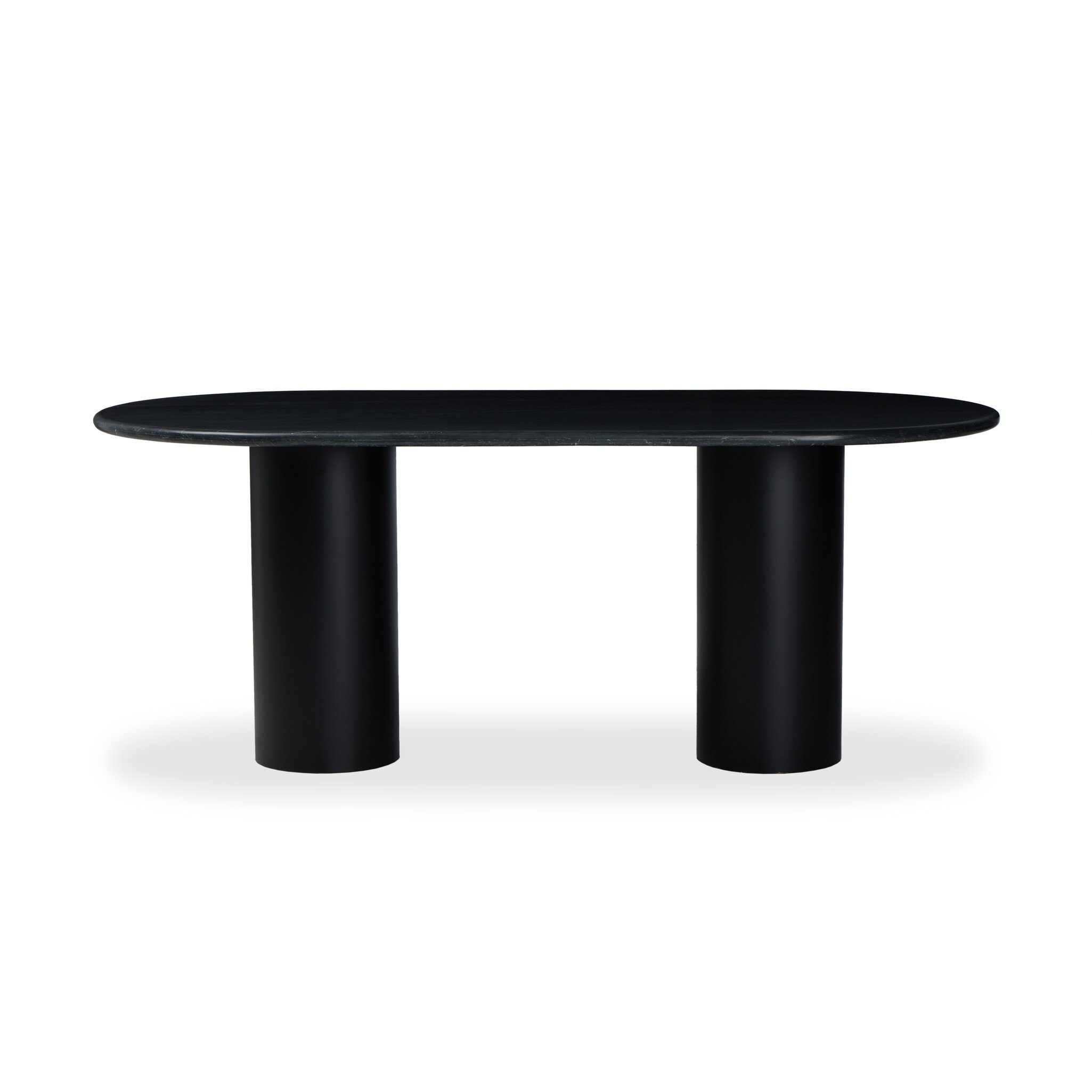 Belle Oval Dining Table - Black Marble - Image 5
