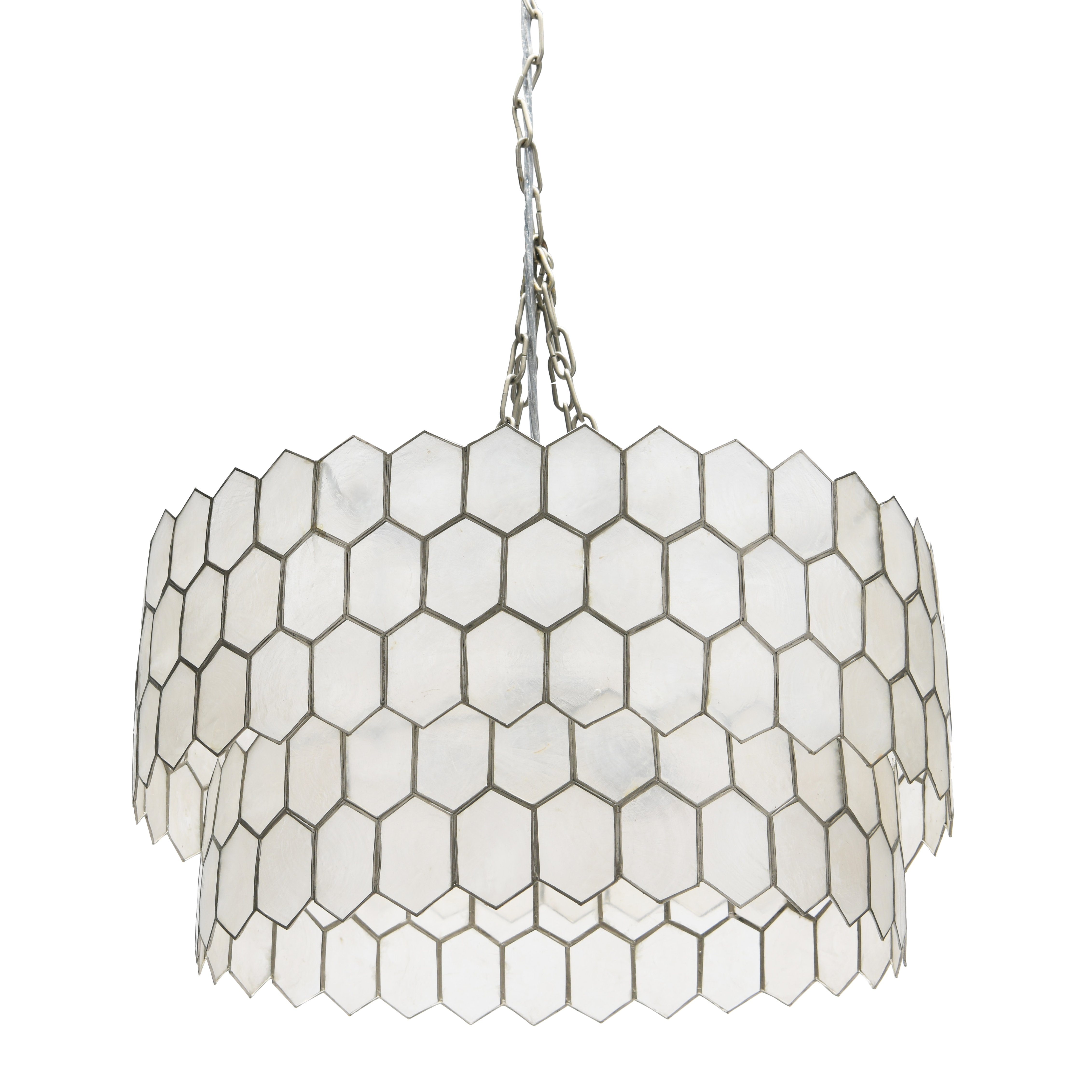 Capiz Honeycomb 2-Tier Chandelier Style Ceiling Light - Image 0