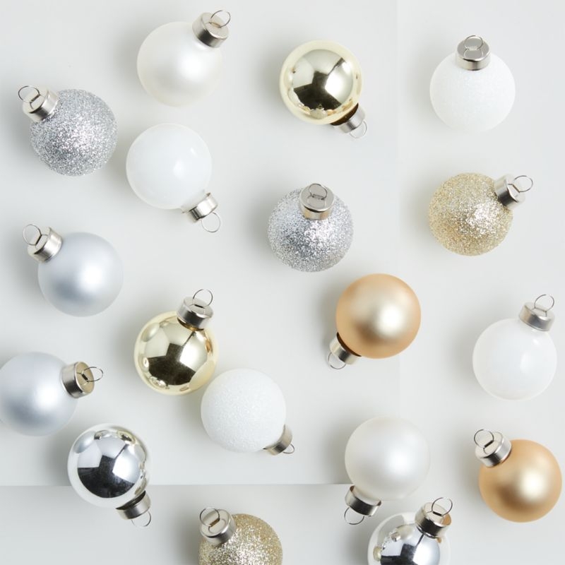 Small Winter Metallics Ball Christmas Tree Ornaments, Set of 18 - Image 1