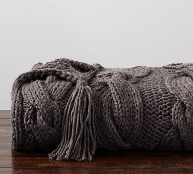Bluma Chunky Knit Tassel Throw, 50 x 60" - Image 0