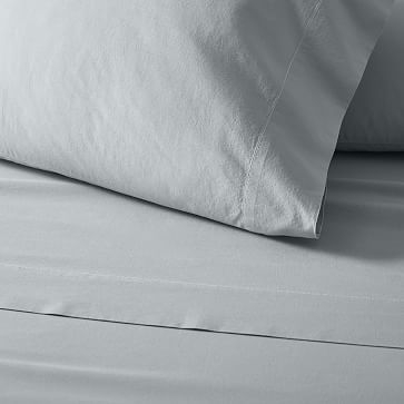 Organic Washed Cotton Sheet Set, King Pillowcase Set, Charcoal - Image 1