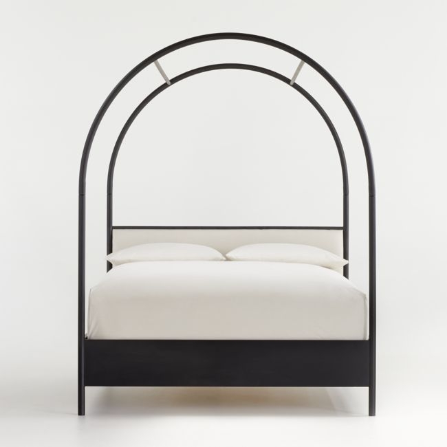 Canyon Queen Arched Canopy Bed with Upholstered Headboard - Image 0