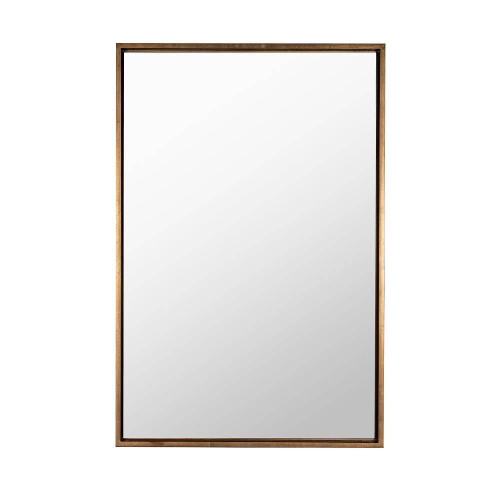 Gold Framed Hanging Mirror, 24"x36", Gold - Image 0