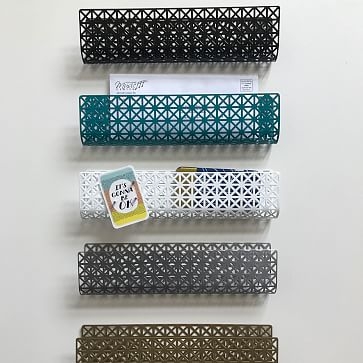 Perforated Steel Mail Holder, White - Image 1