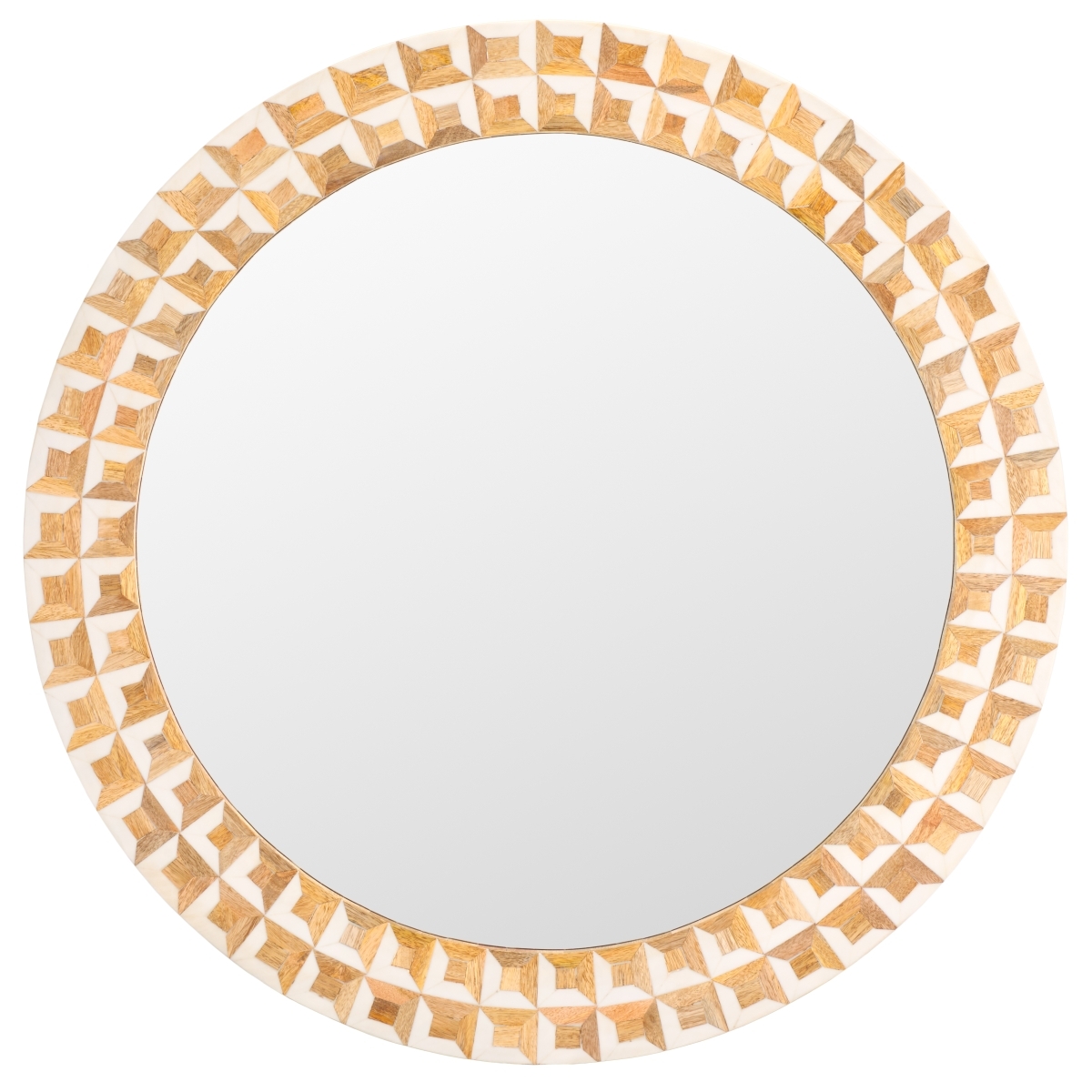 Aria, 29.2" Mirror - Antique Ivory/Natural Brown - Image 0