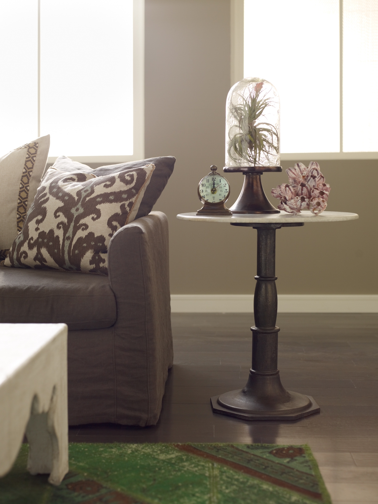 Lucy Side Table-Carbon Wash, Marble Top - Image 7