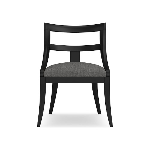 Piedmont Side Chair, Standard Cushion, Perennials Performance Melange Weave, Gray, Ebony Leg - Image 0