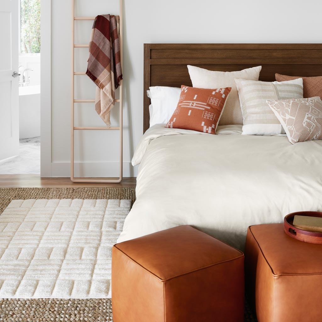 The Citizenry Torres Square Leather Ottoman | Medium | Caramel - Image 5