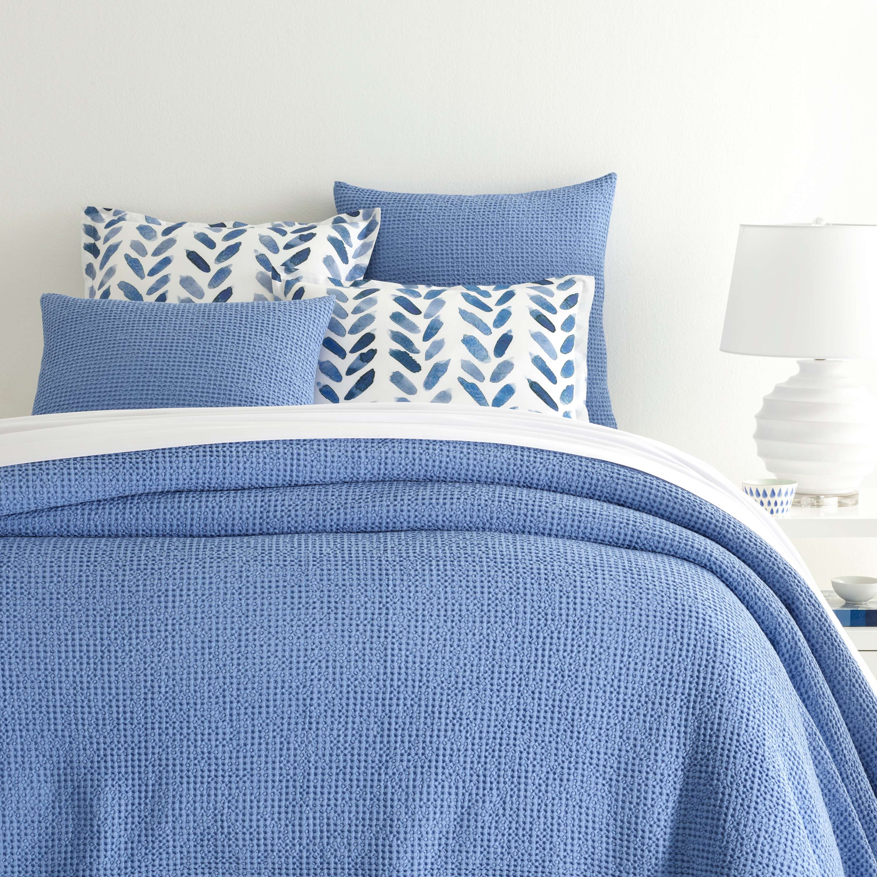 Bubble French Blue Matelasse Coverlet - Image 0