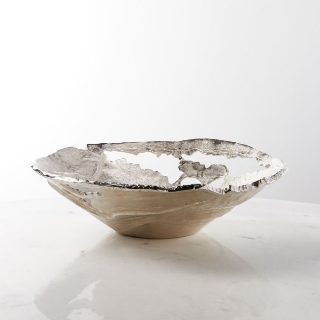 Hailey Wide Silver Decorative Bowl - Image 0