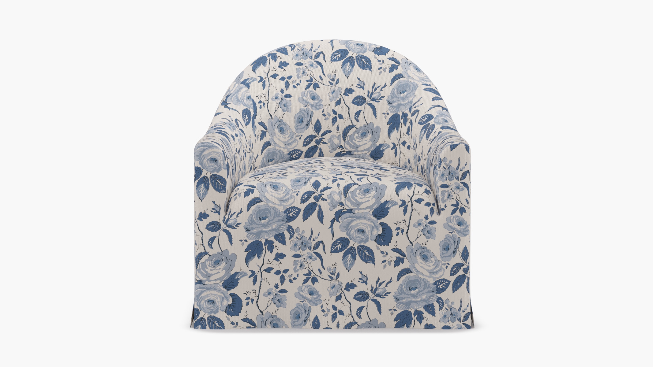 Slipcover Swivel Chair, Delft Chintz - Image 0