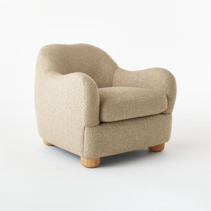 Bacio Camel Boucle Lounge Chair with Bleached Oak Legs RESTOCK in late September 2023. - Image 2