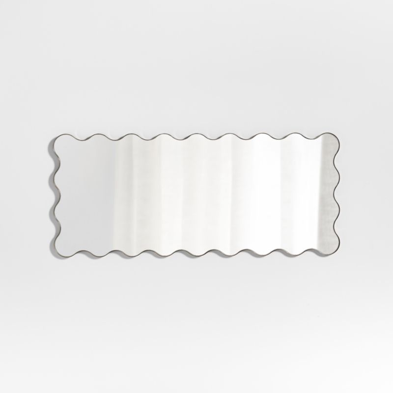 Waveland Brass Metal Full-Length Scalloped Wavy Wall Mirror - Image 5