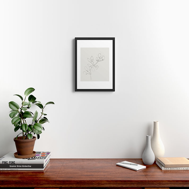 Floral Study No 3 by Megan Galante - Framed Art Print Modern Black 13" x 19" - Image 1
