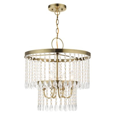 4 - Light Candle Style Chandelier with Crystal Accents - Image 0