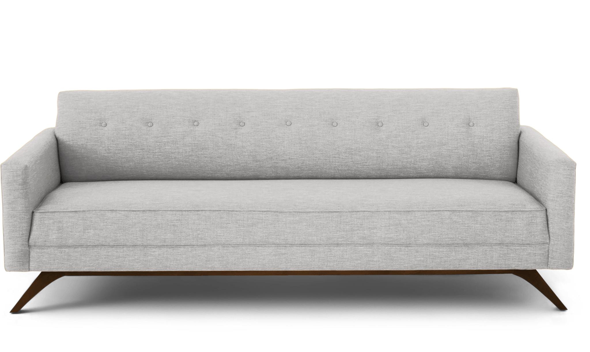 Modern Sofa - Roddy Mid Century Couch - Sunbrella Premier Fog - Mocha - Gray - Image 0