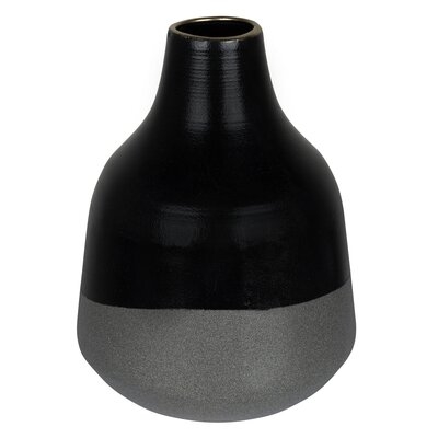 Disha Black 7.87" Stainless Steel Table Vase - Image 0