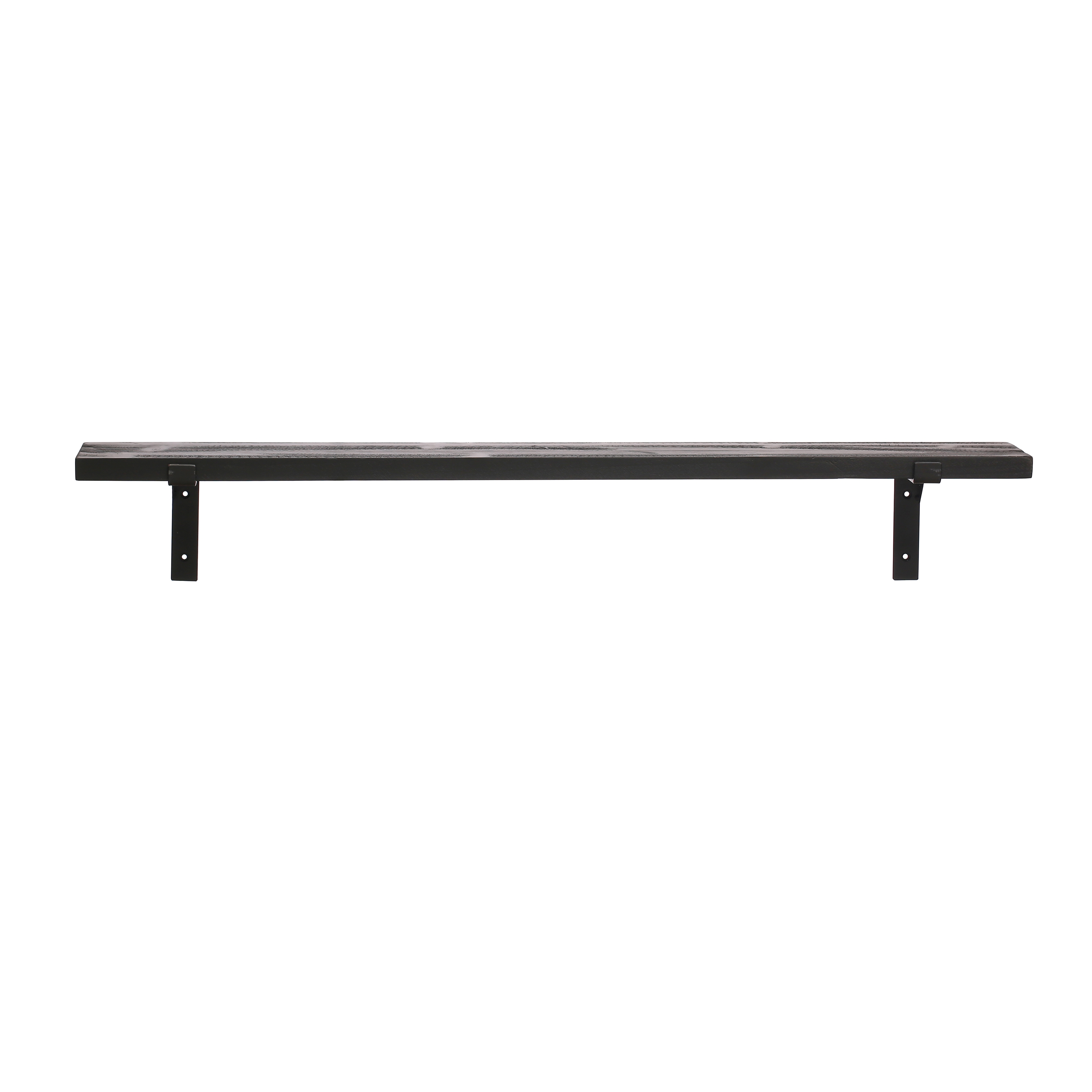 39.25 Inches Wood and Metal Wall Shelf, Black - Image 0