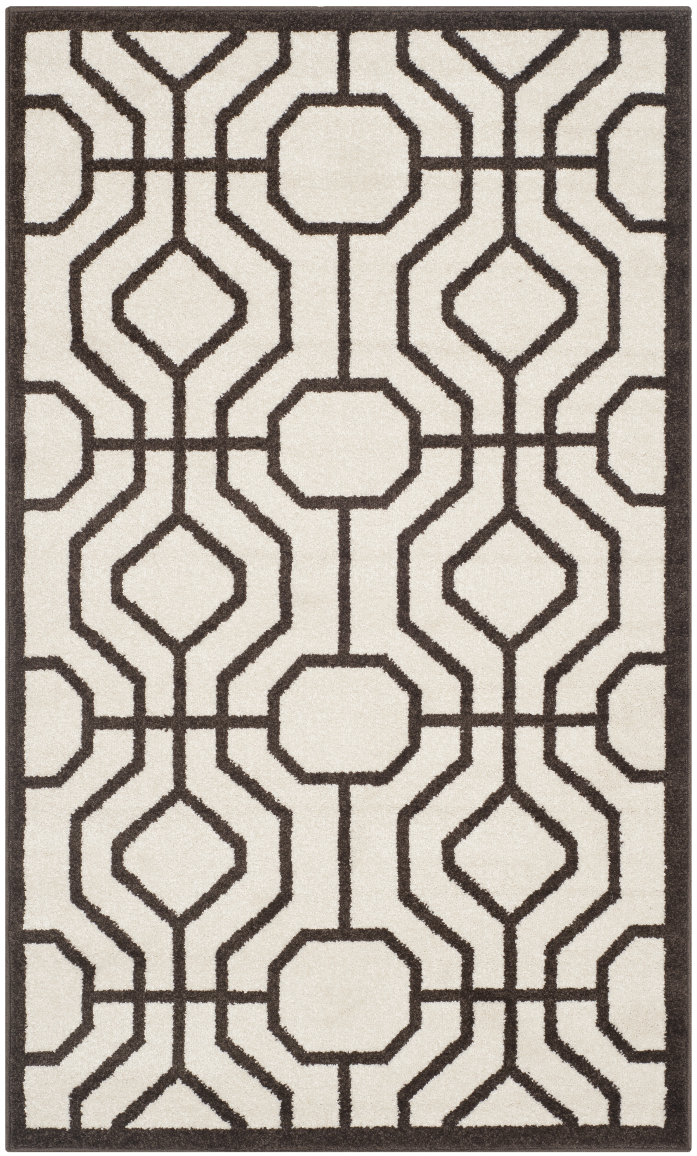 Arlo Home Indoor/Outdoor Woven Area Rug, AMT416J, Ivory/Brown,  3' X 5' - Image 0