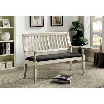 Lyon Slat-back Upholstered Bench - Image 0