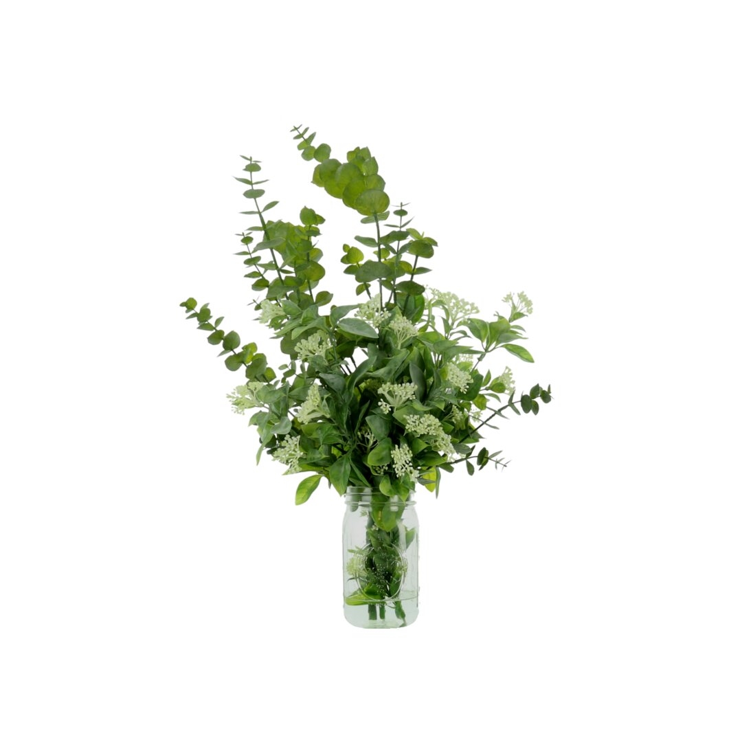 "Creative Displays, Inc. Eucalyptus Mixed Floral Arrangement in Jar" - Image 0