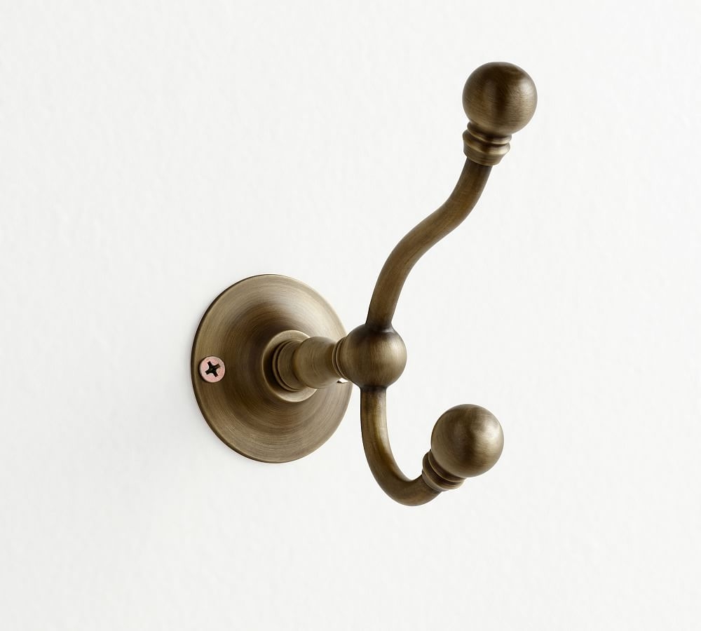 Sussex Wall Hook, Tumbled Brass - Image 0
