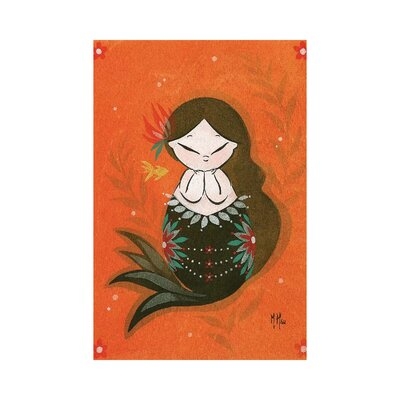 Goldfish Mermaid Bubble Dream - Wrapped Canvas Graphic Art Print - Image 0