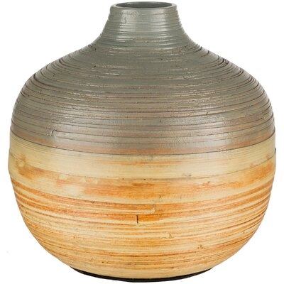 Kathryn Sea Foam/Natural 11.8" Wood Table Vase - Image 0