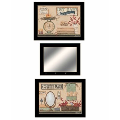 'Country Bath III Collection' by Pam Britton - 3 Piece Picture Frame Painting Print Set on Paper - Image 0