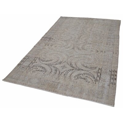 One-of-a-Kind Enprise Hand-Knotted 1960s Turkish Beige 6' x 9' Area Rug - Image 0