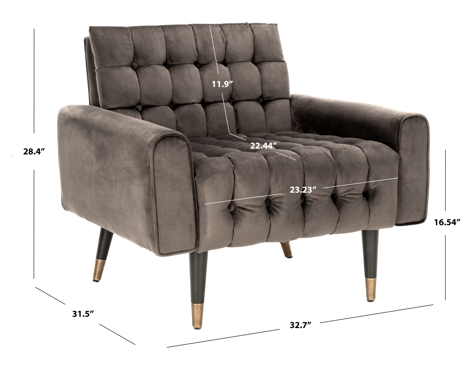Amaris Tufted Accent Chair - Shale / Black - Safavieh - Image 9