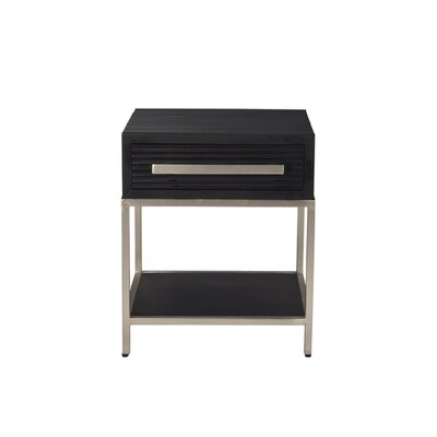 Nighstand Made Of Wood In Black And Metal Legs - Image 0