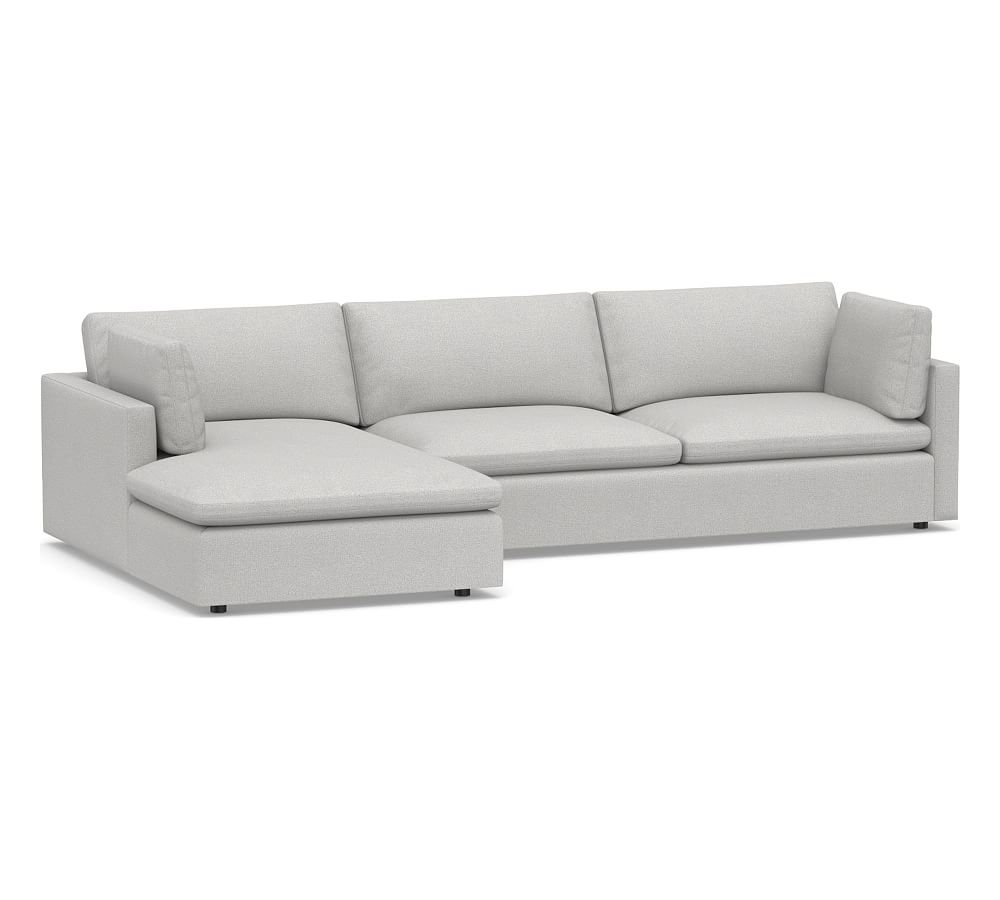 Bolinas Upholstered Right Arm Sofa with Chaise Sectional, Down Blend Wrapped Cushions, Park Weave Ash - Image 0