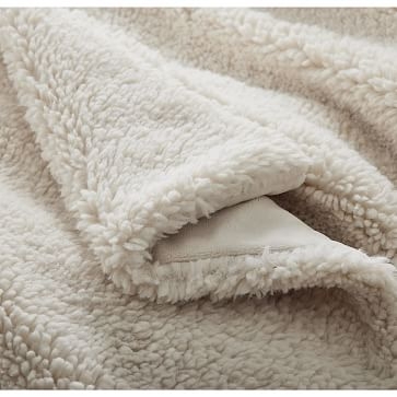 Sherpa Bed Blanket, Full/Queen, Silver - Image 2