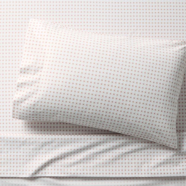 Cozy Cloud Geo Giggles Pink Block Print 100% Organic Cotton Kids Twin Sheet Set - Image 0