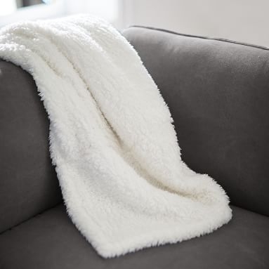 Cozy Sherpa Bed Blanket, Full/Queen, Charcoal - Image 2