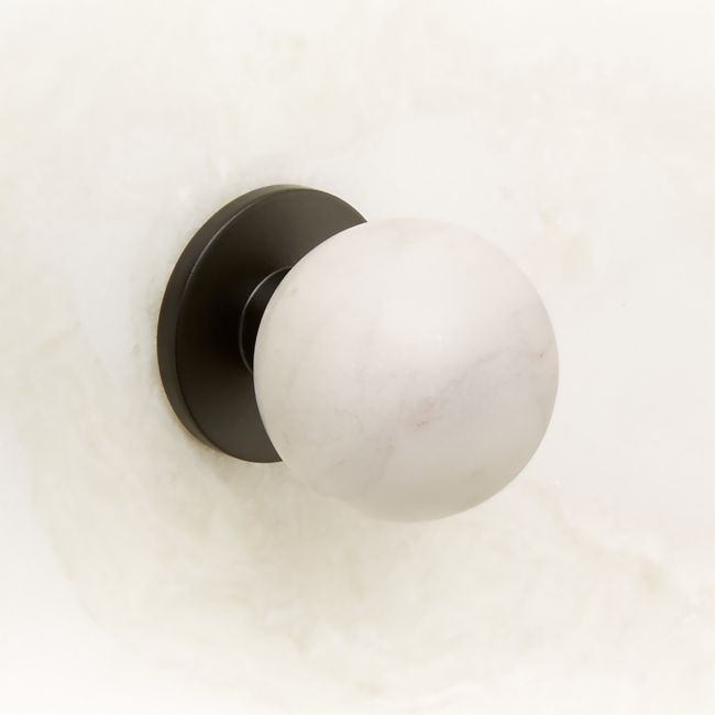 Avery Black and Carrara Marble Knob 1.25'' - Image 0