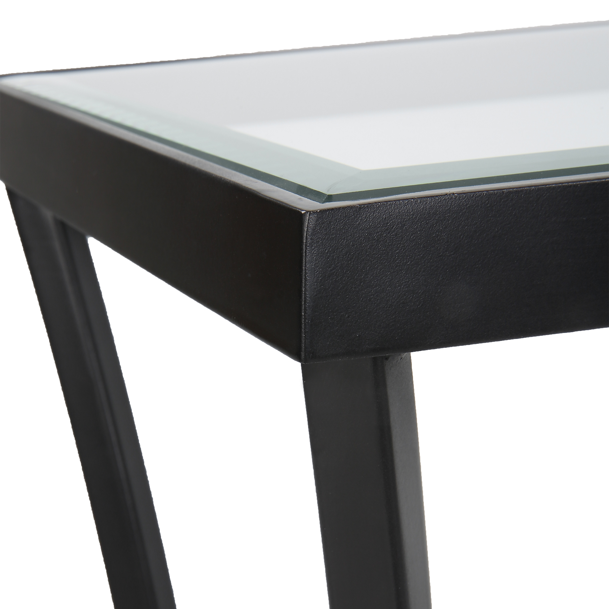 Alayna Black Metal & Glass Console Table - Image 6