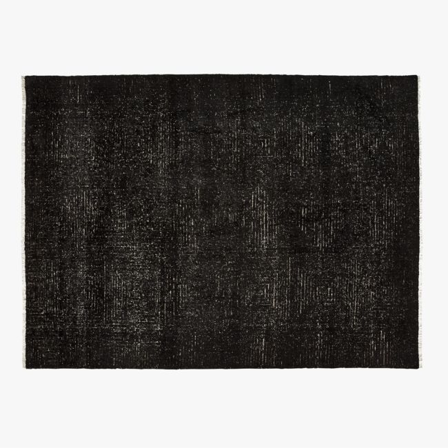 Keen Hand-Knotted Black Viscose Area Rug 9'x12' - Image 0