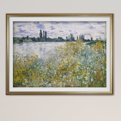 'Flowers on the Banks' by Claude Monet Acrylic Painting Print - Image 0
