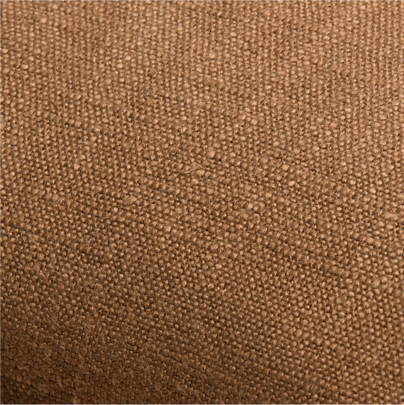 Maple Brown 20x20 Organic Laundered Linen Throw Pillow with Down-Alternative Insert - Image 5