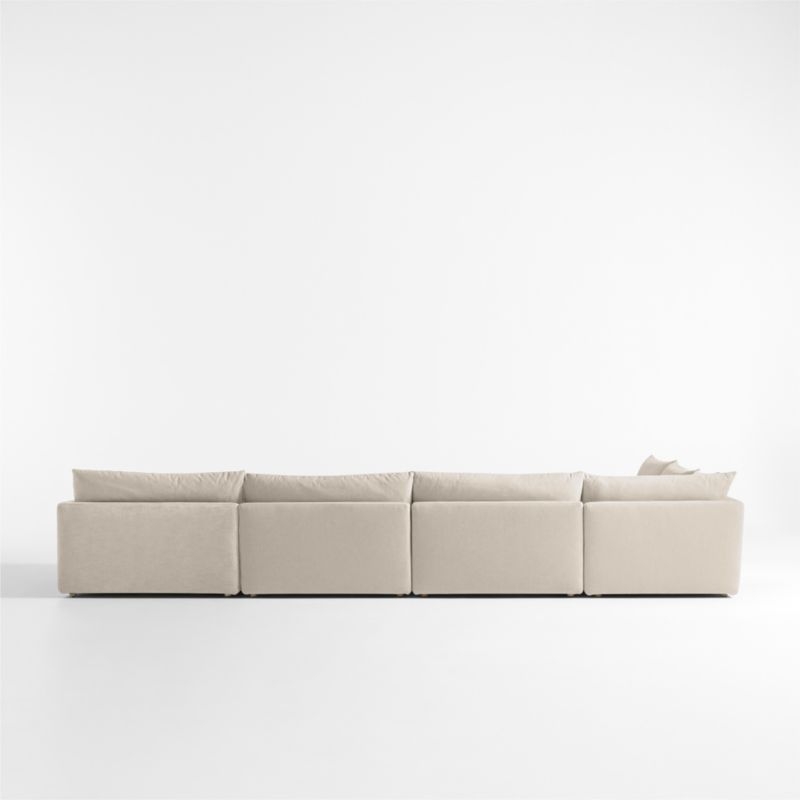 Unwind Modular 6-Piece L-Shaped Slipcovered Sectional Sofa with Chaise Lounge - Image 2
