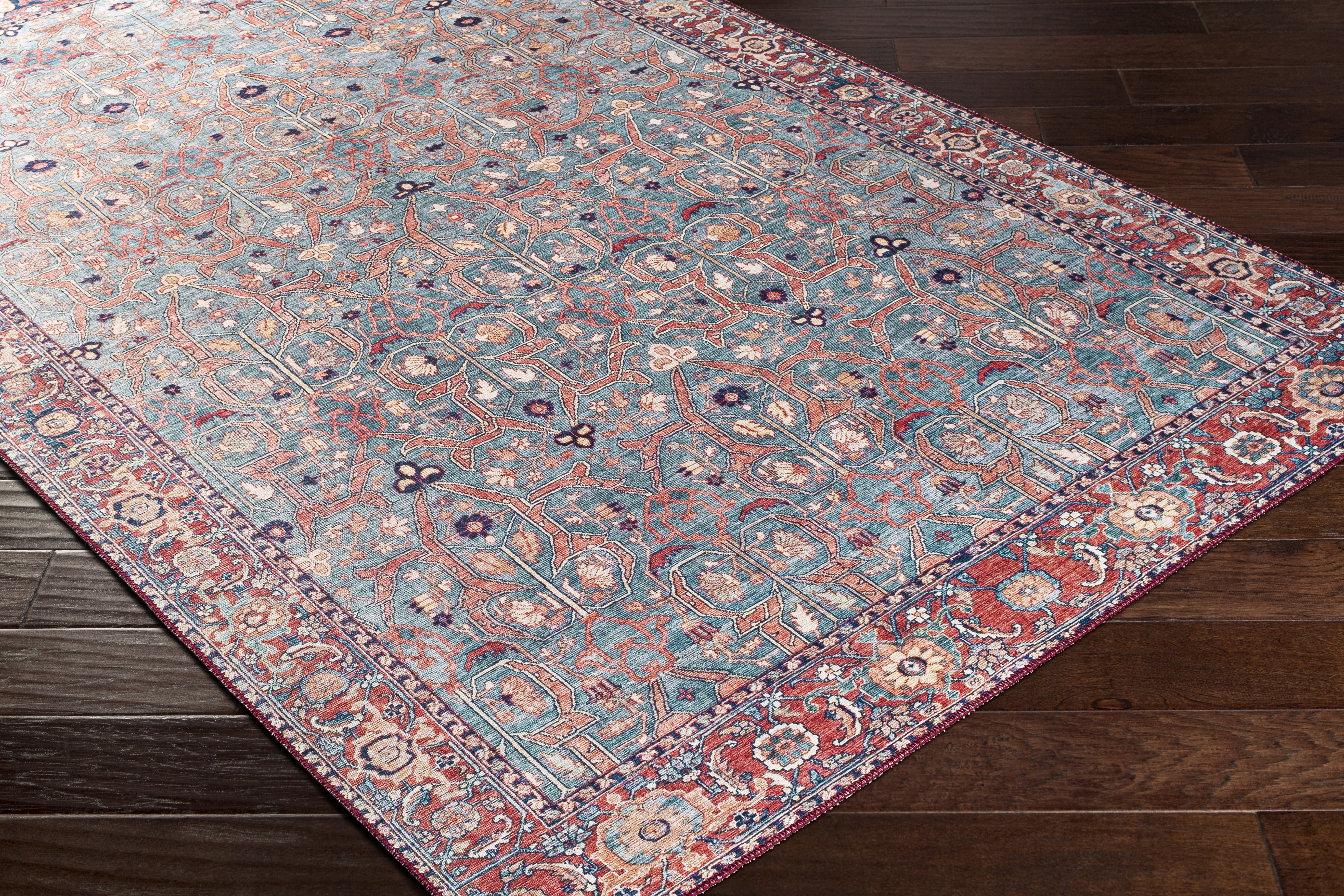 Iris Blue Indoor 2'2" x 3'9" Machine Woven Rug - Image 6