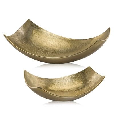 Brushed Gold Large Scoop Bowl - Image 0